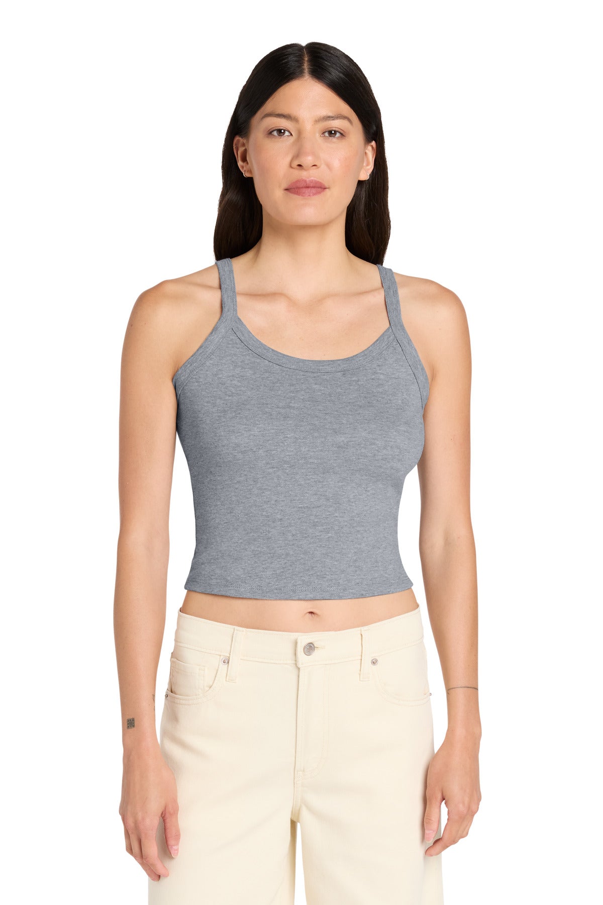 BELLA+CANVAS® Women's Micro Rib Spaghetti Strap Tank BC1012 - Athletic Heather - 2XL