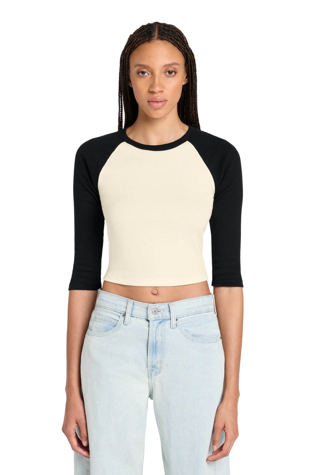 BELLA+CANVAS® Women's Micro Rib 3/4 Raglan Baby Tee BC1200