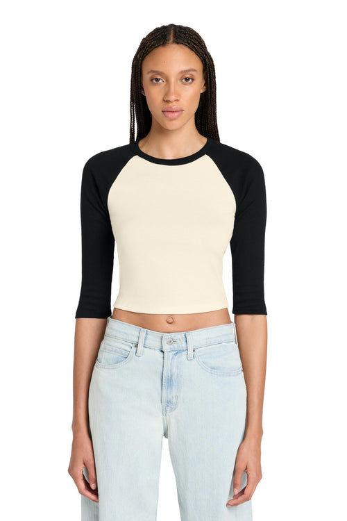BELLA+CANVAS® Women's Micro Rib 3/4 Raglan Baby Tee BC1200