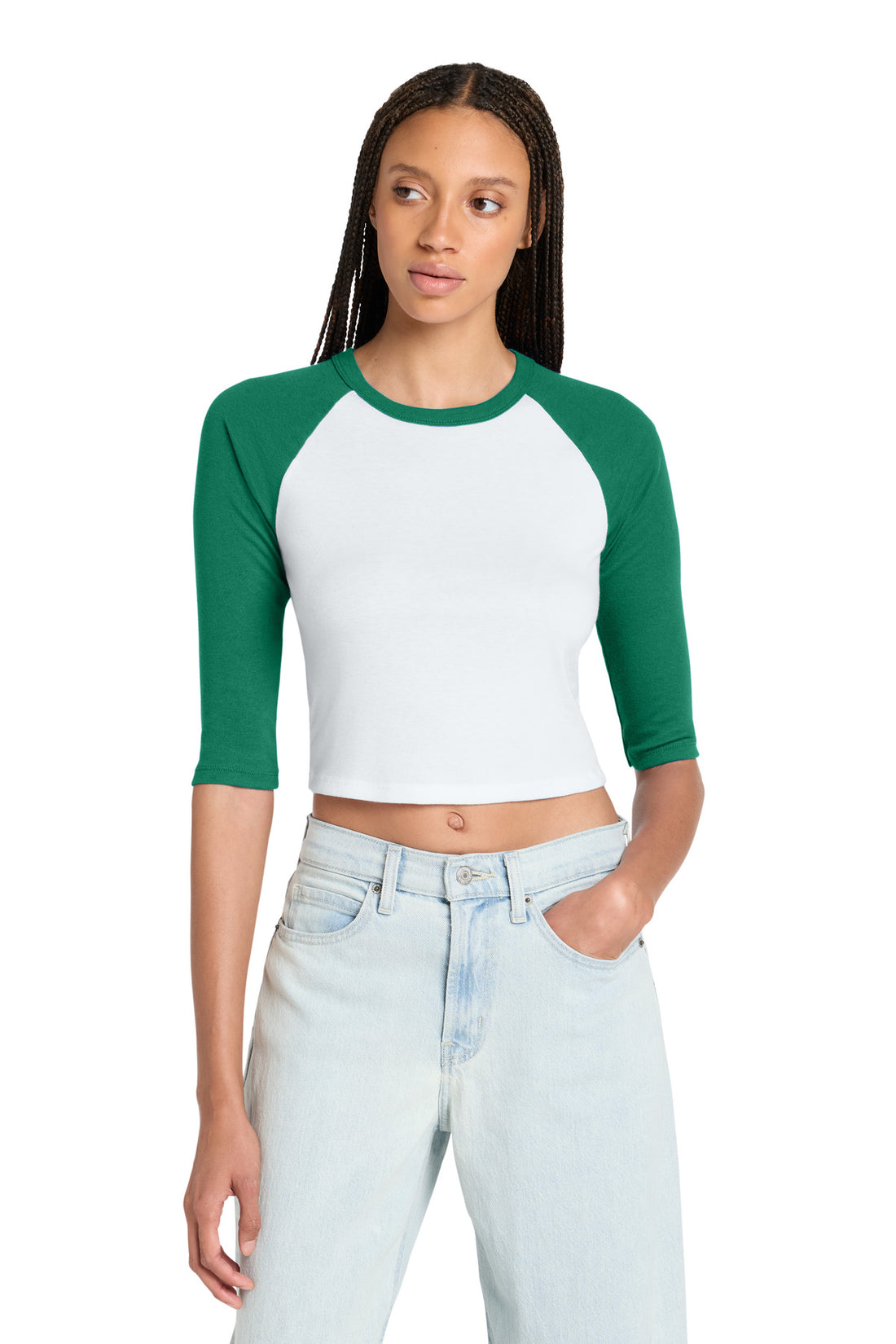 BELLA+CANVAS® Women's Micro Rib 3/4 Raglan Baby Tee BC1200