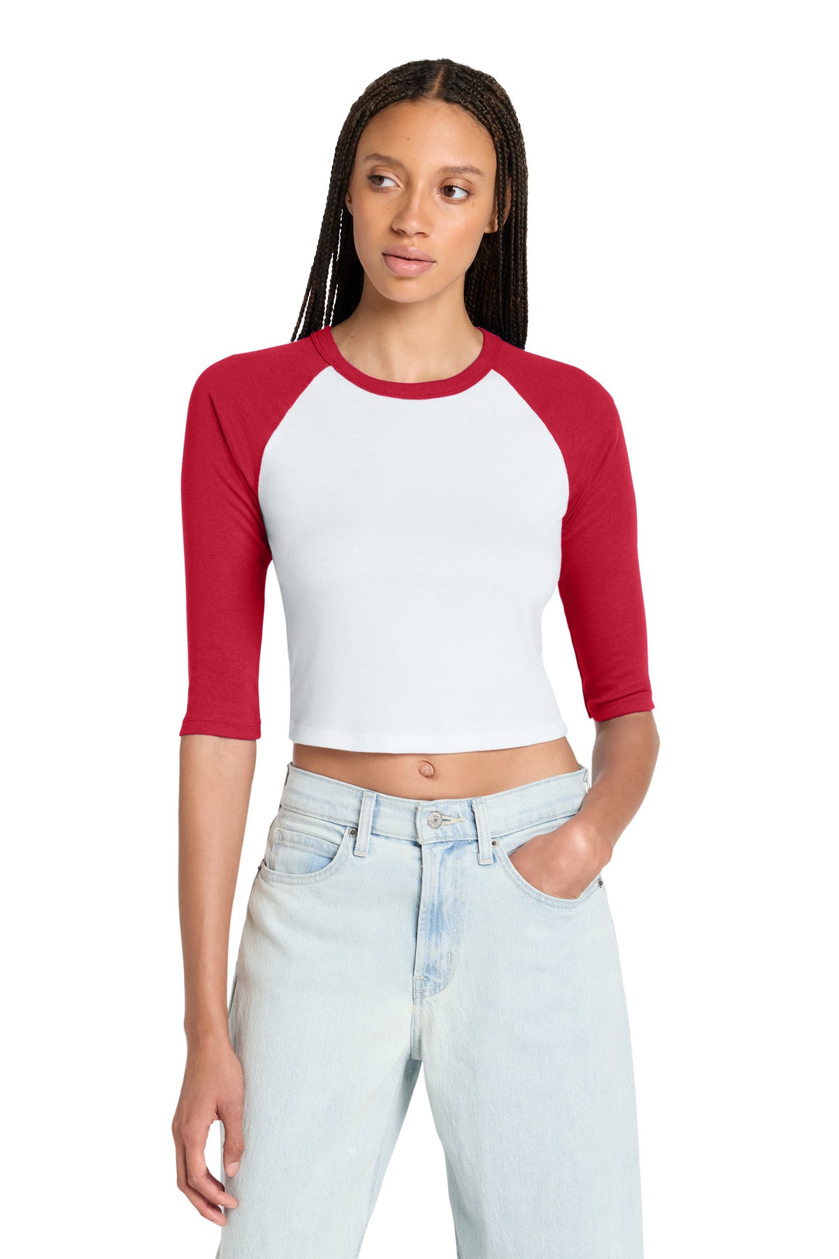 BELLA+CANVAS® Women's Micro Rib 3/4 Raglan Baby Tee BC1200
