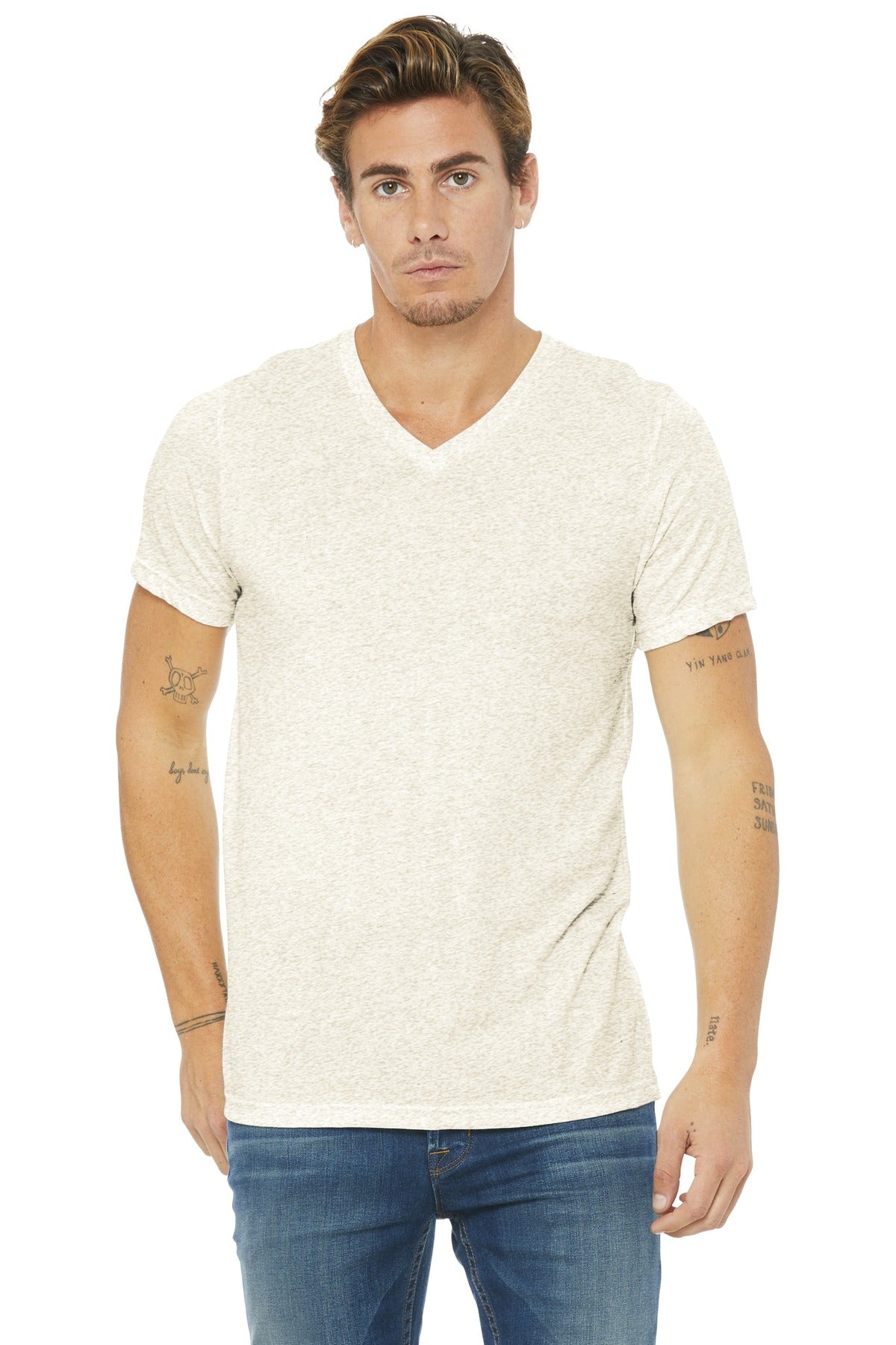 BELLA+CANVAS® Unisex Triblend Short Sleeve V-Neck Tee. BC3415
