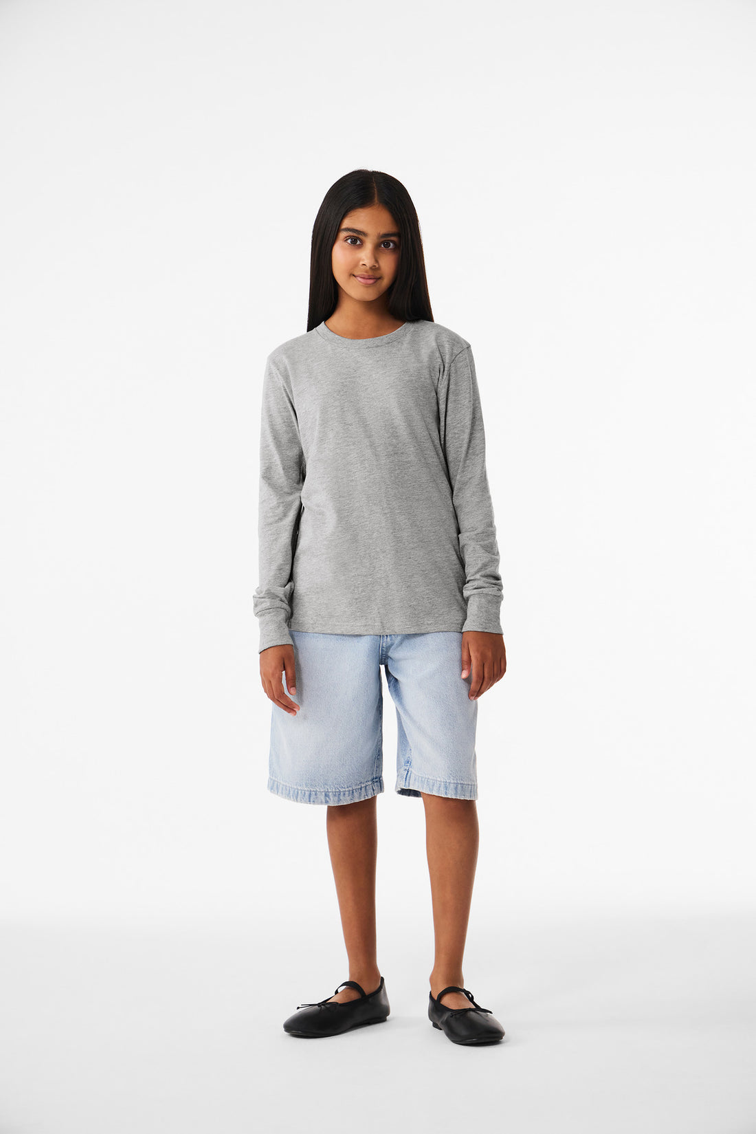 BELLA+CANVAS® Youth Heather CVC Long Sleeve Tee BC3501YCVC - Athletic Heather - L
