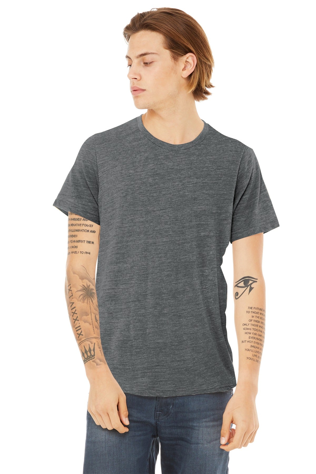 BELLA+CANVAS ® Unisex Poly-Cotton Short Sleeve Tee. BC3650 - Asphalt Slub - 2XL