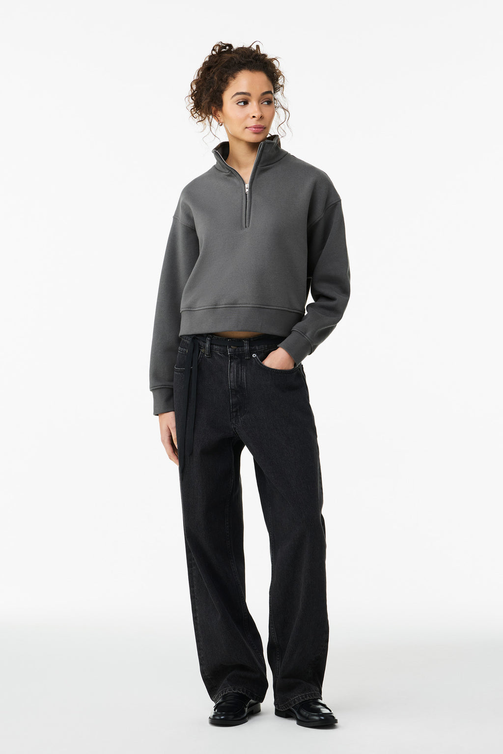 BELLA+CANVAS® Women's 10-Ounce 1/2-Zip Pullover BC4540 - Asphalt - 2XL