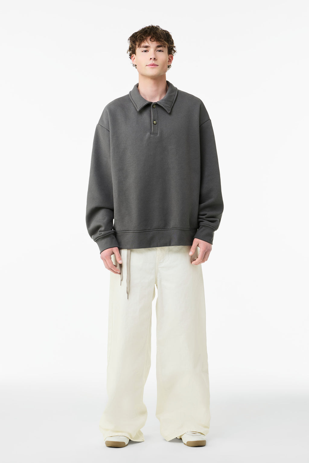 BELLA+CANVAS® Unisex 10-Ounce Polo Sweatshirt BC4741 - Asphalt - 2XL