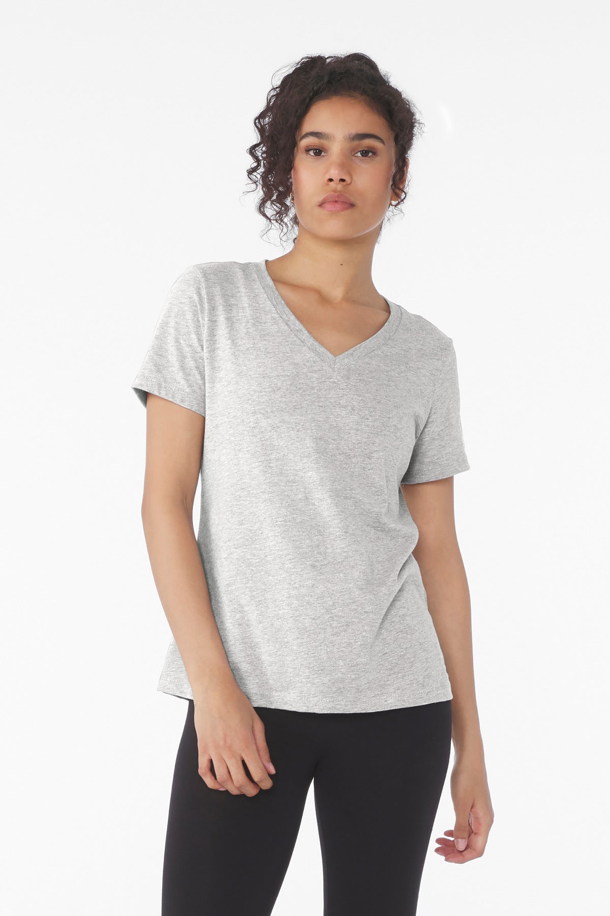 BELLA+CANVAS® Women's Relaxed Heather CVC V-Neck Tee BC6405CVC - Athletic Heather - 2XL