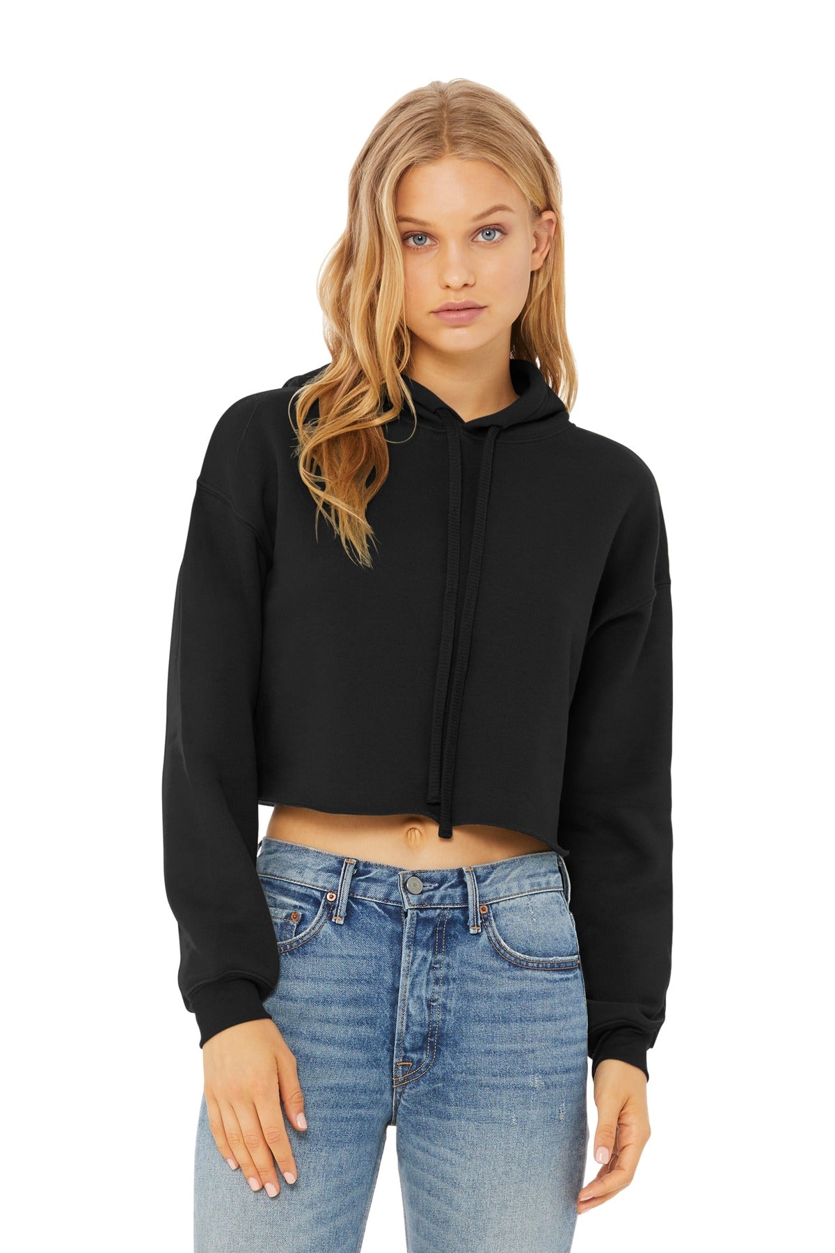 BELLA+CANVAS ® Women's Sponge Fleece Cropped Fleece Hoodie. BC7502 - Black - 2XL