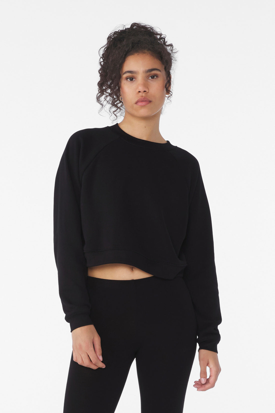 BELLA+CANVAS® Women's Raglan Pullover Sponge Fleece BC7505 - Black - 2XL