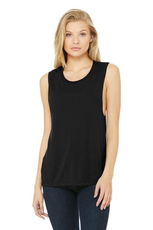 BELLA+CANVAS ® Women's Flowy Scoop Muscle Tank. BC8803 - Black - 2XL