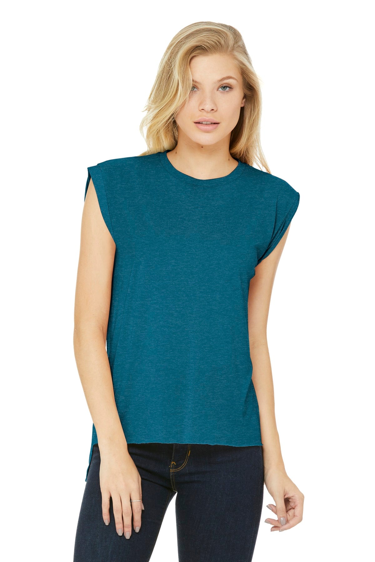 BELLA+CANVAS® Women's Flowy Muscle Tee with Rolled Cuffs BC8804