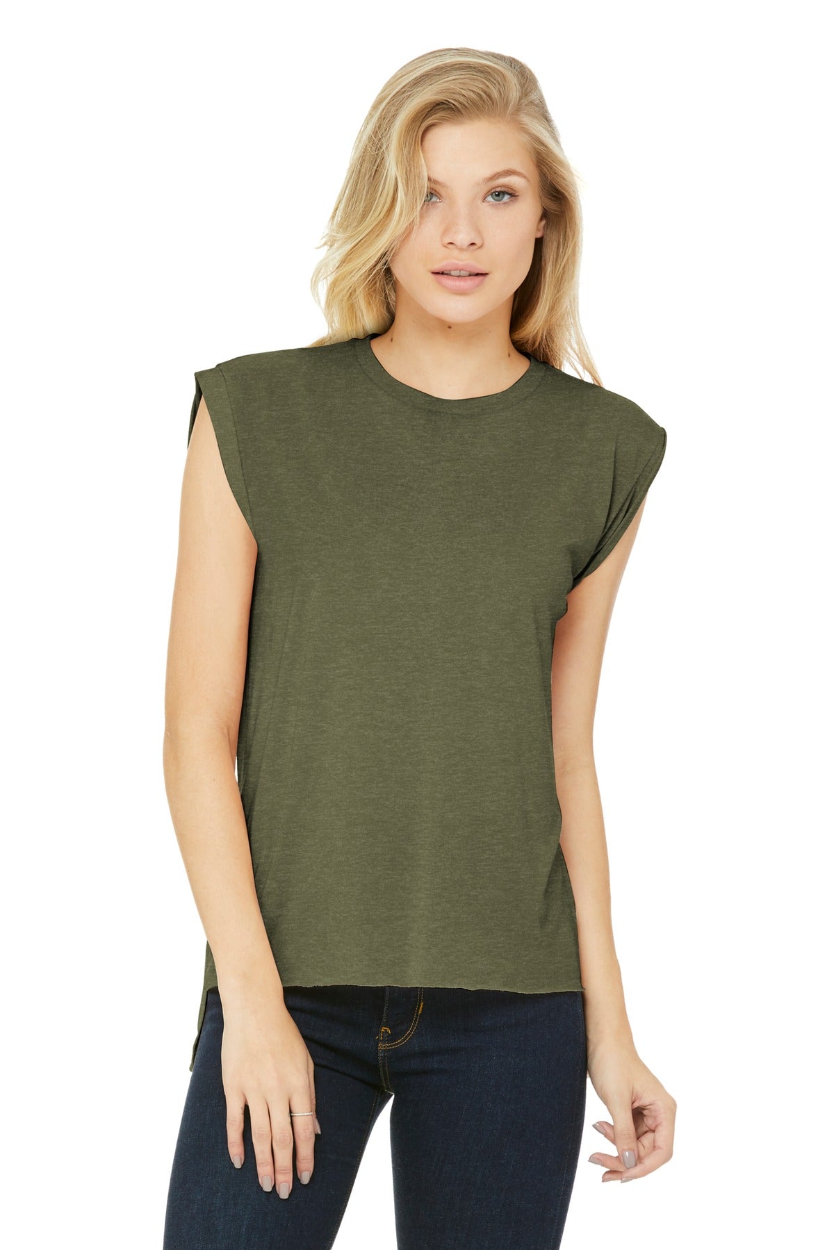 BELLA+CANVAS® Women's Flowy Muscle Tee with Rolled Cuffs BC8804