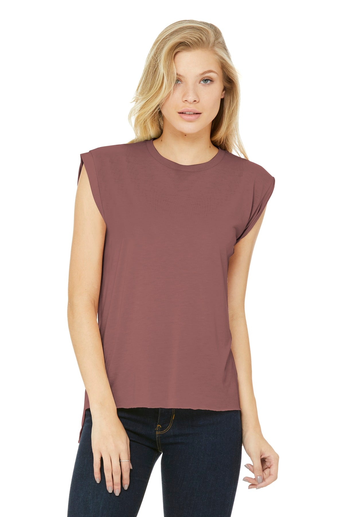 BELLA+CANVAS® Women's Flowy Muscle Tee with Rolled Cuffs BC8804