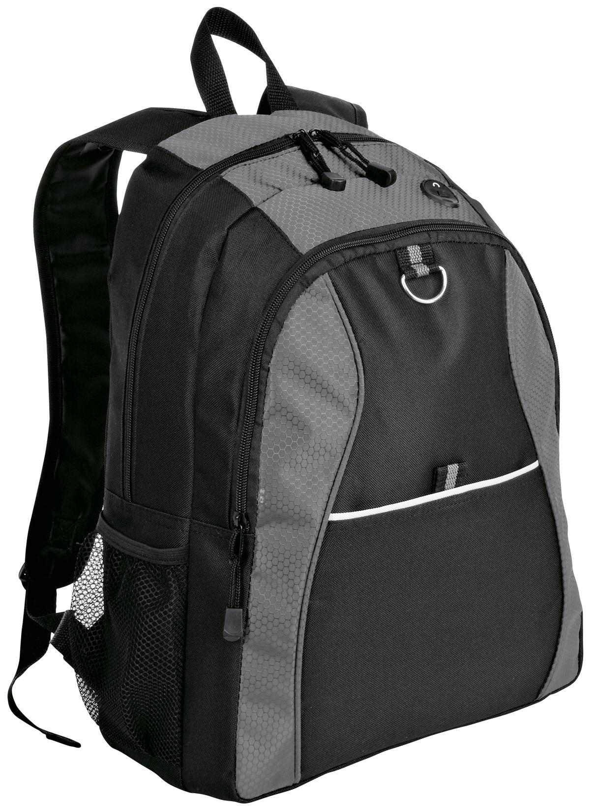 Port Authority® Contrast Honeycomb Backpack. BG1020 - Grey/ Black - OSFA