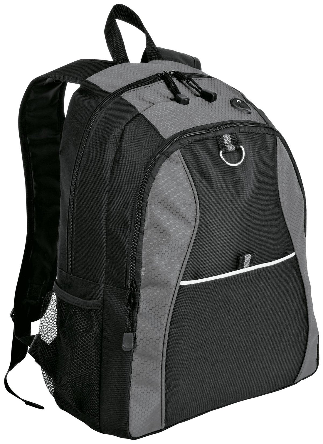 Port Authority® Contrast Honeycomb Backpack. BG1020 - Grey/ Black - OSFA