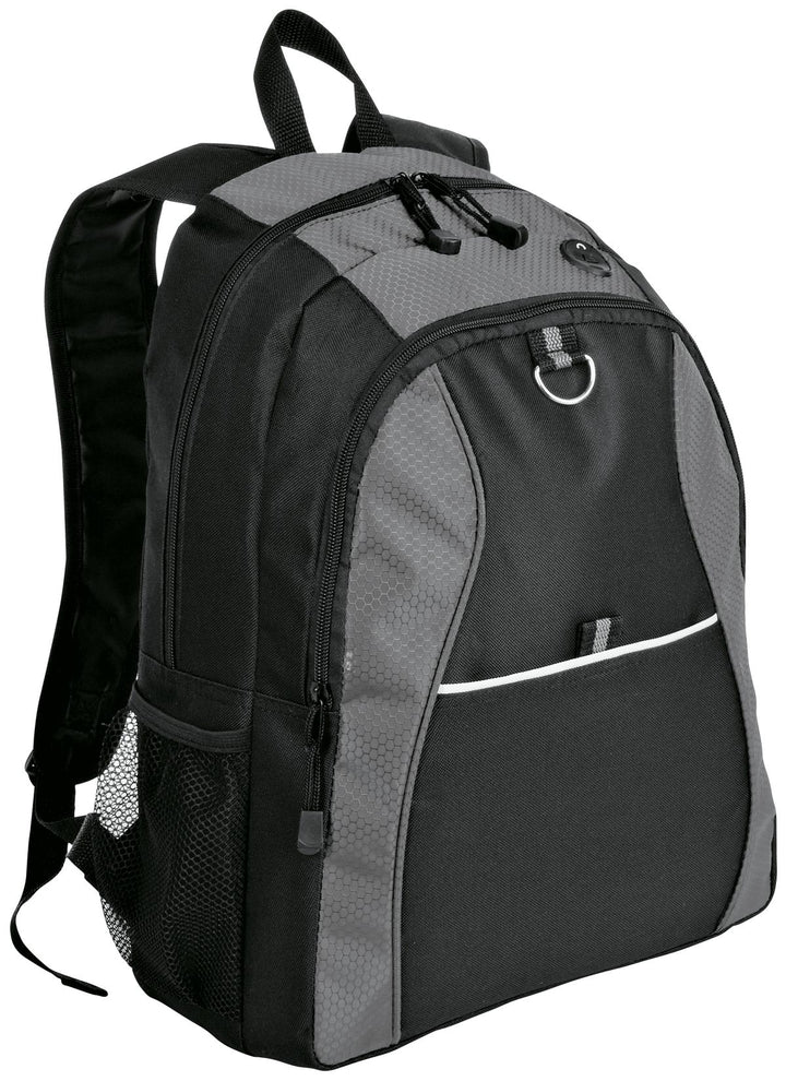 Port Authority® Contrast Honeycomb Backpack. BG1020 - Grey/ Black - OSFA