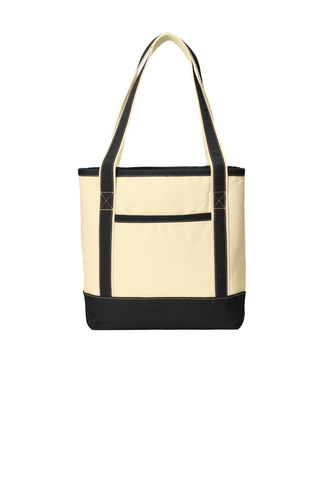 Port Authority® Medium Cotton Canvas Tote. BG412 - Natural/ Black - OSFA