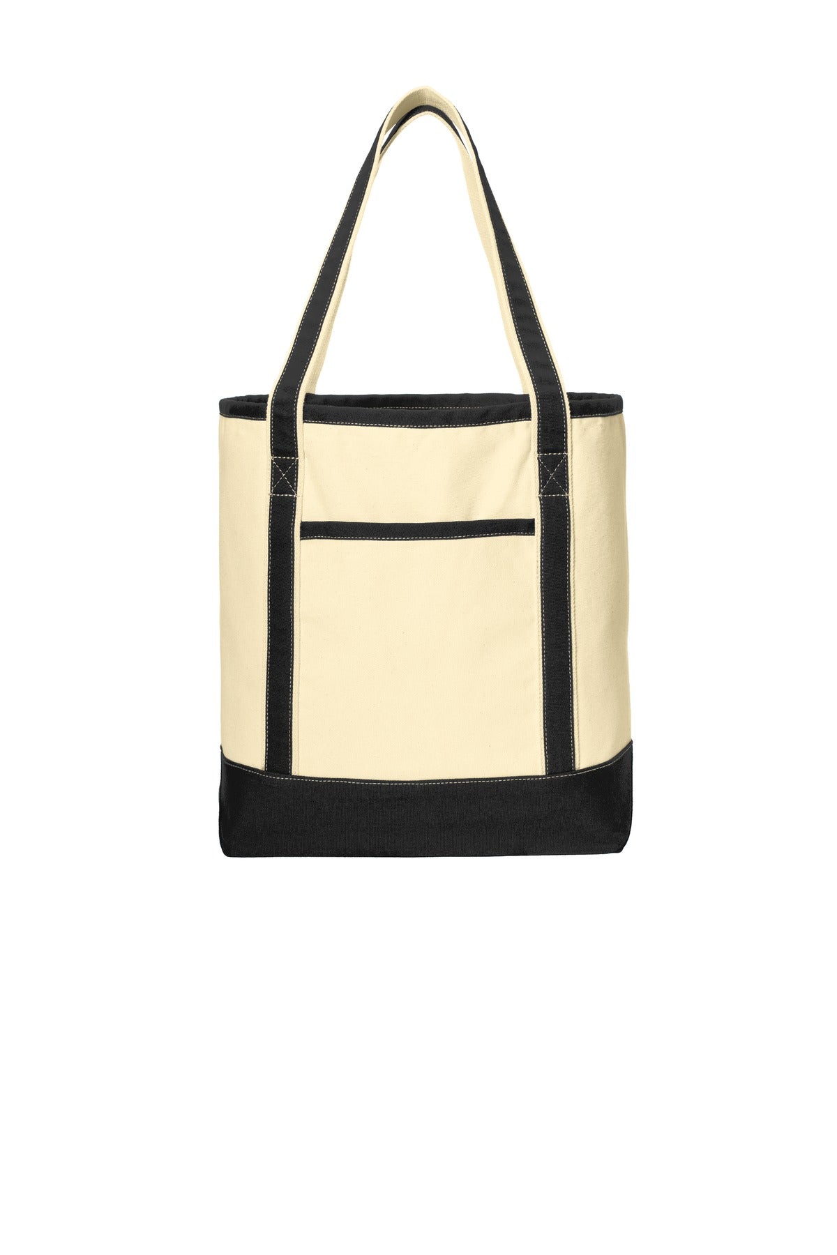 Port Authority® Large Cotton Canvas Tote. BG413 - Natural/ Black - OSFA