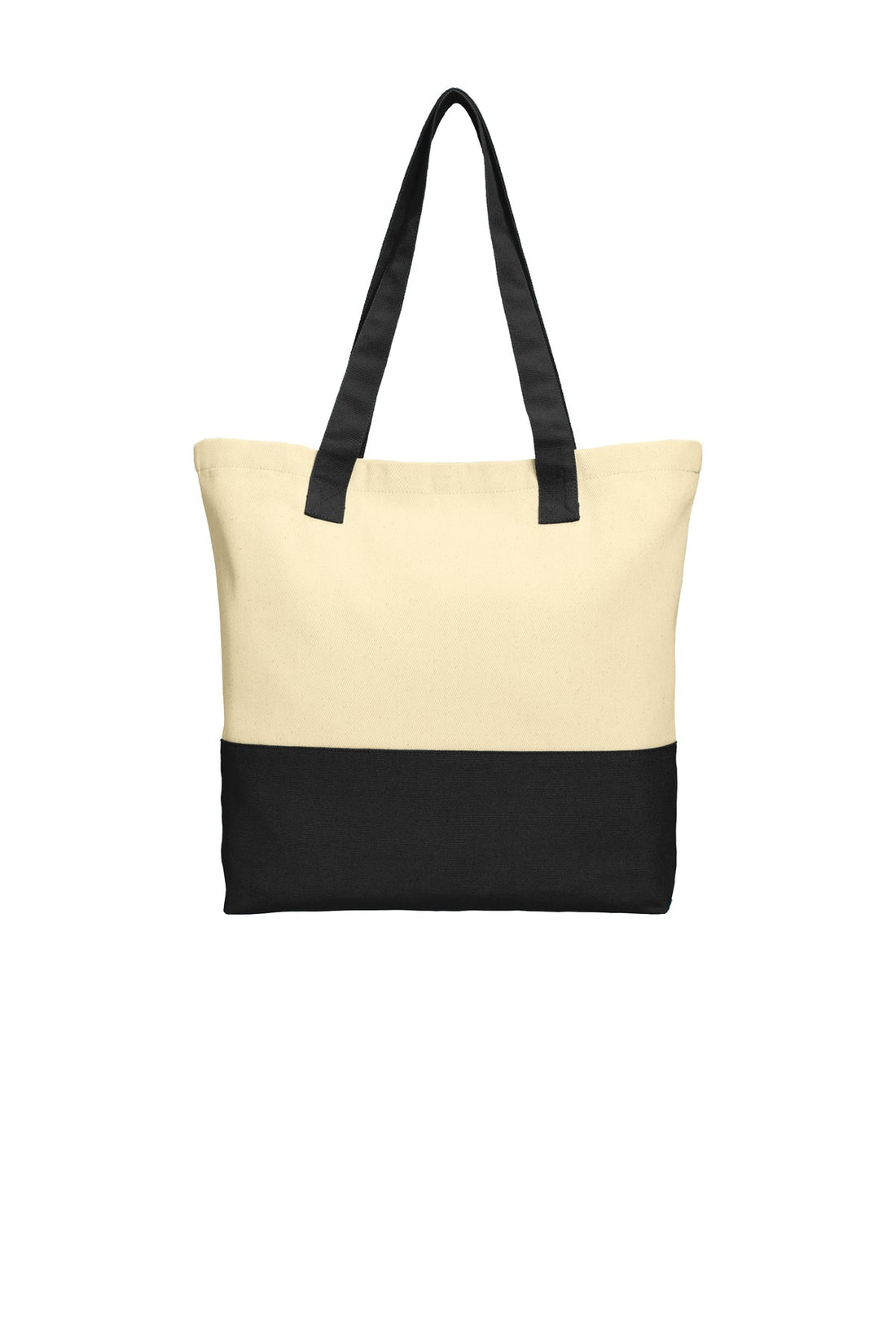 Port Authority® Colorblock Cotton Tote. BG414 - Natural/ Black - OSFA