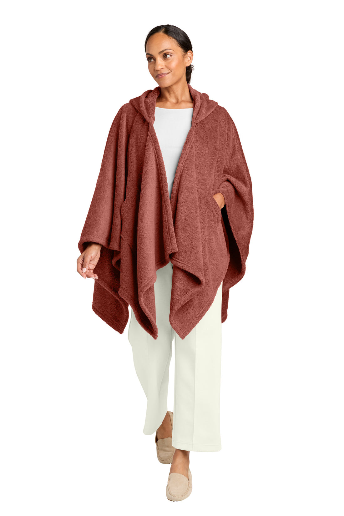 Port Authority® Dream Plush Open Hoodie BP44 - Canyon Clay - OSFA