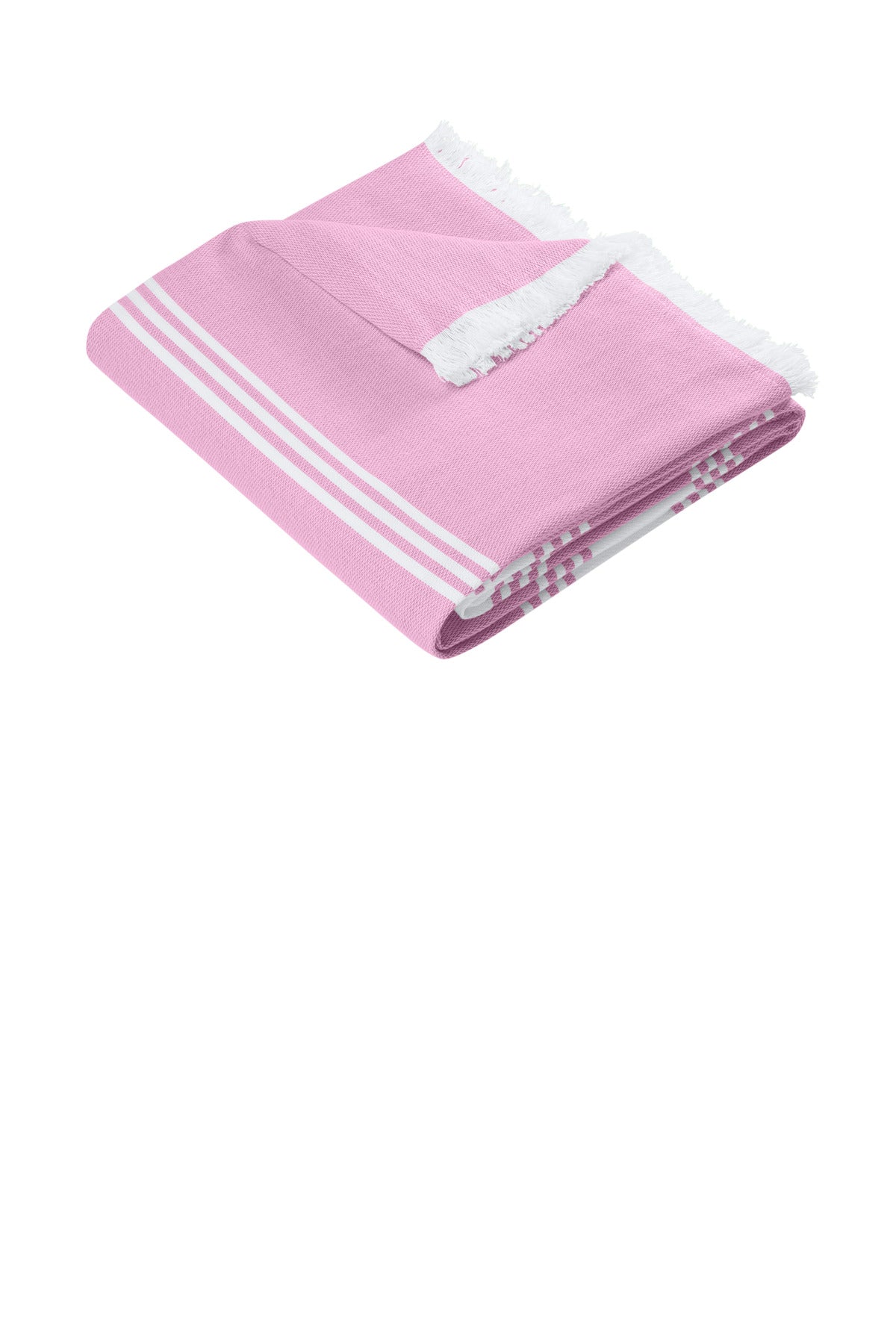 Port Authority® Beach Throw BP91 - Awareness Pink/ White - OSFA