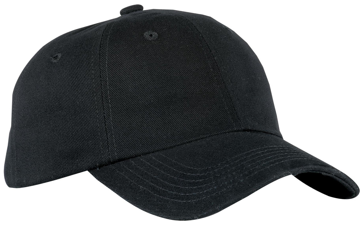 Port Authority® Unstructured Brushed Twill Cap.  BTU - Black - OSFA