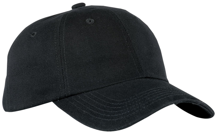 Port Authority® Unstructured Brushed Twill Cap.  BTU - Black - OSFA