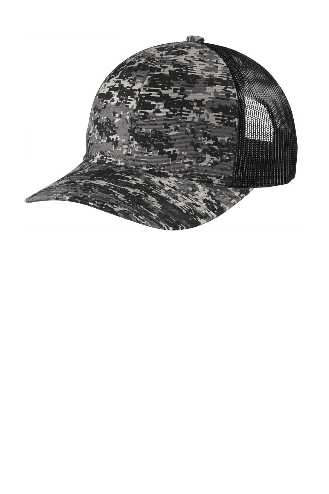 Port Authority ® Digi Camo Snapback Trucker Cap C404 - Black Digi/ Black - OSFA