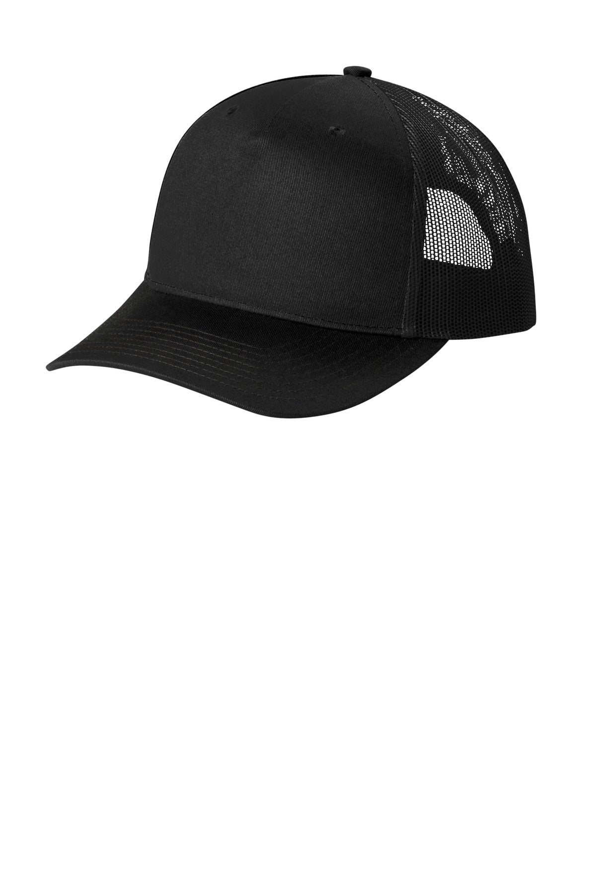 Port Authority® Snapback Five-Panel Trucker Cap C405 - Black - OSFA
