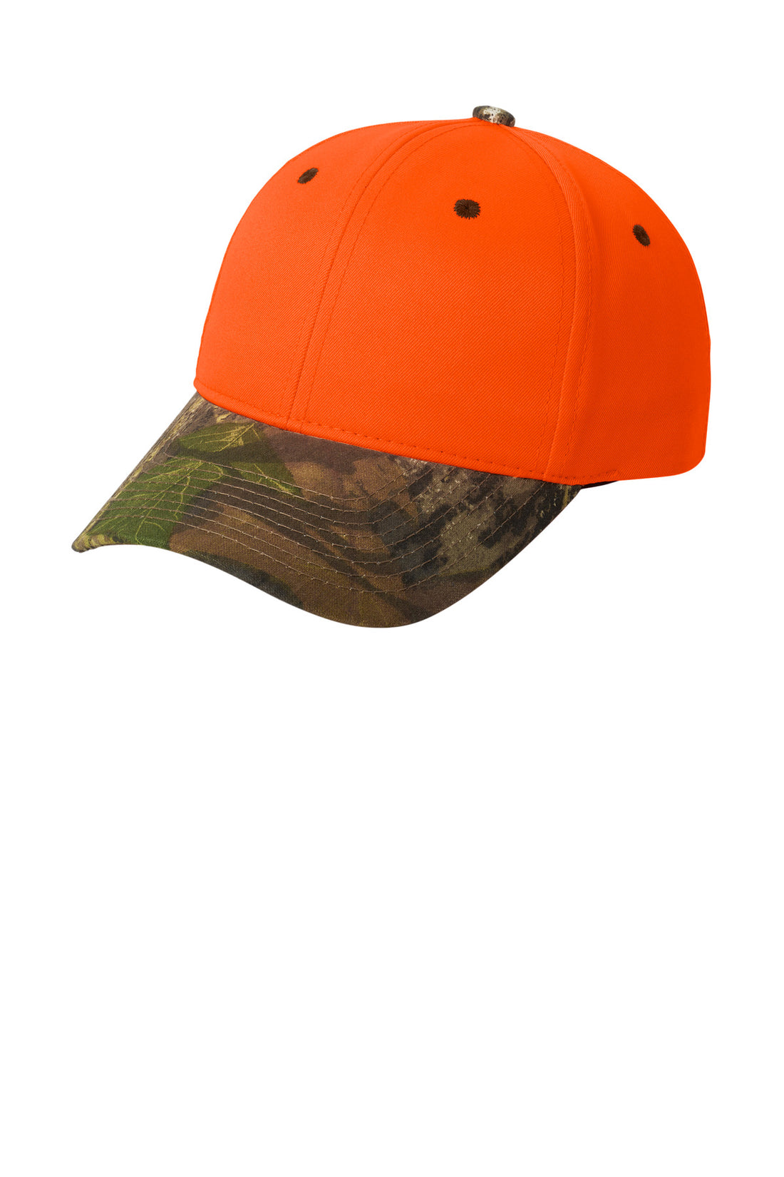 Port Authority® Enhanced Visibility Cap with Camo Brim. C804 - Orange Blaze/ Mossy Oak New Break-Up - OSFA