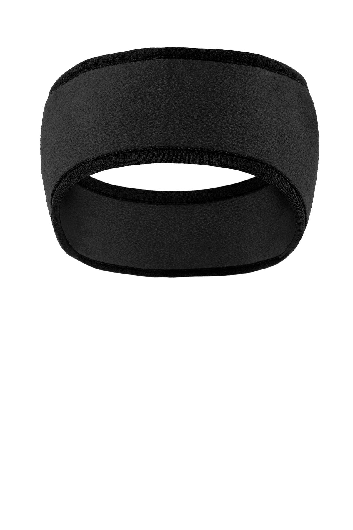 Port Authority® Two-Color Fleece Headband. C916 - Black/ Black - OSFA
