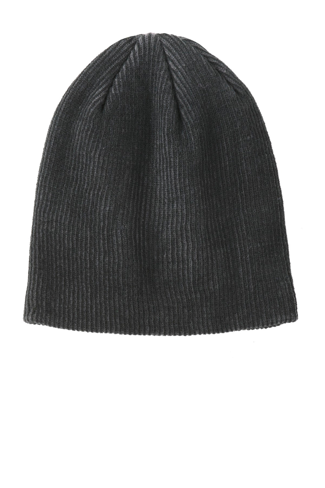 Port Authority® Rib Knit Slouch Beanie. C935 - Black/ Iron Grey - OSFA