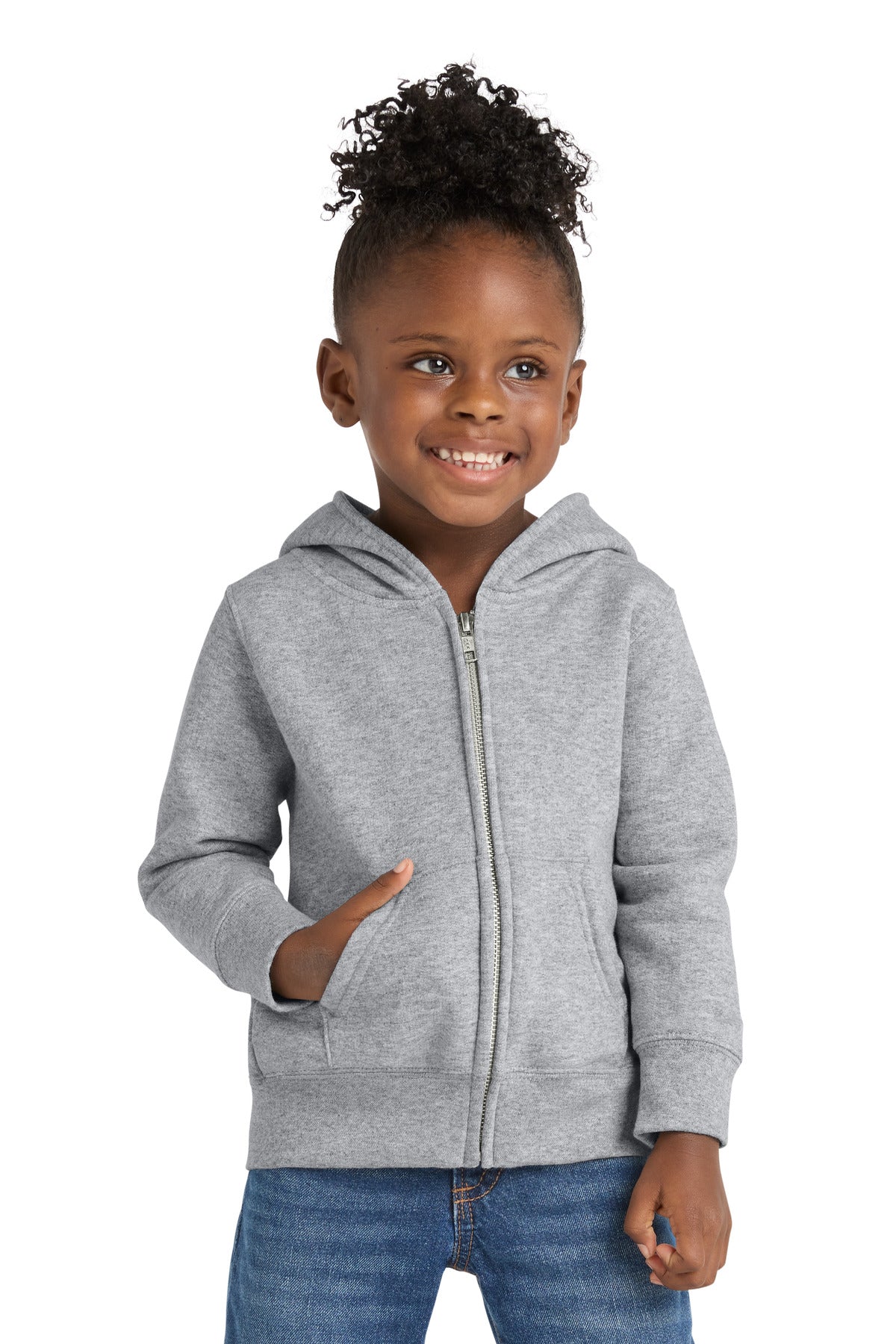 Port & Co® Toddler Core Fleece Full-Zip Hooded Sweatshirt. CAR78TZH - Athletic Heather - 2T