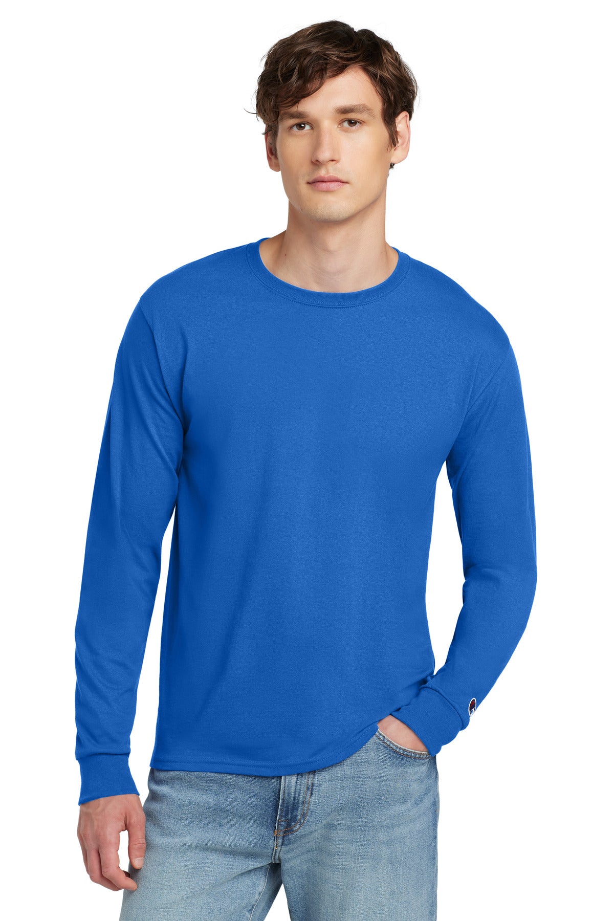 Champion® Jersey Long Sleeve Tee CC8C - Athletic Royal - 2XL