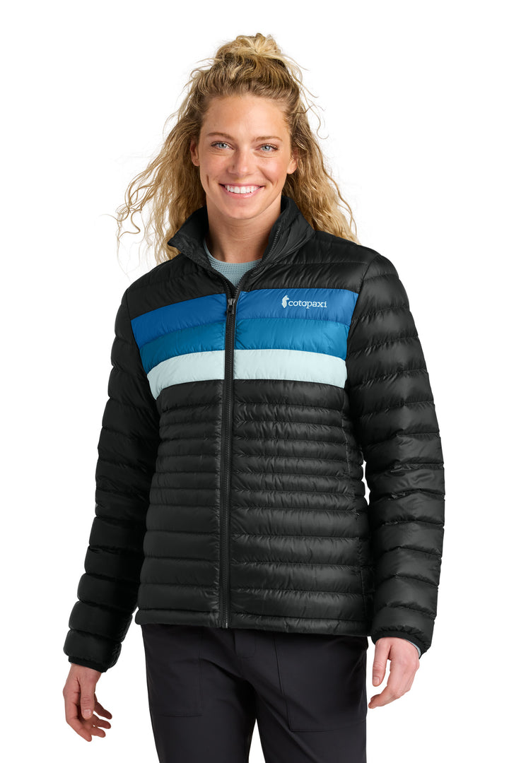 Cotopaxi® Women's Fuego Down Jacket COTOW1688 - Black/ Atlantic - 2XL