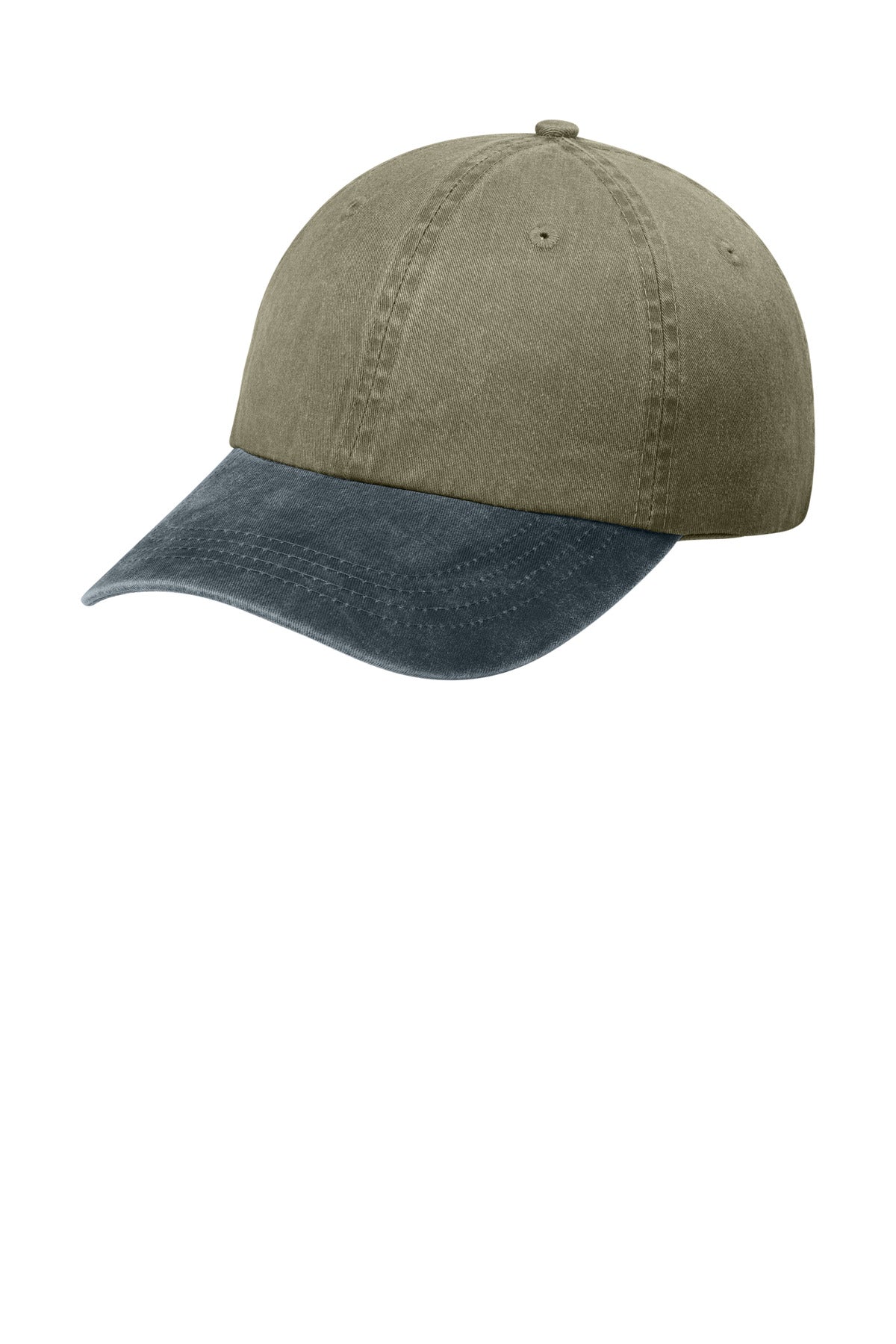 Port Authority® Two-Tone Pigment-Dyed Cap.  CP83 - Khaki/ Graphite - OSFA