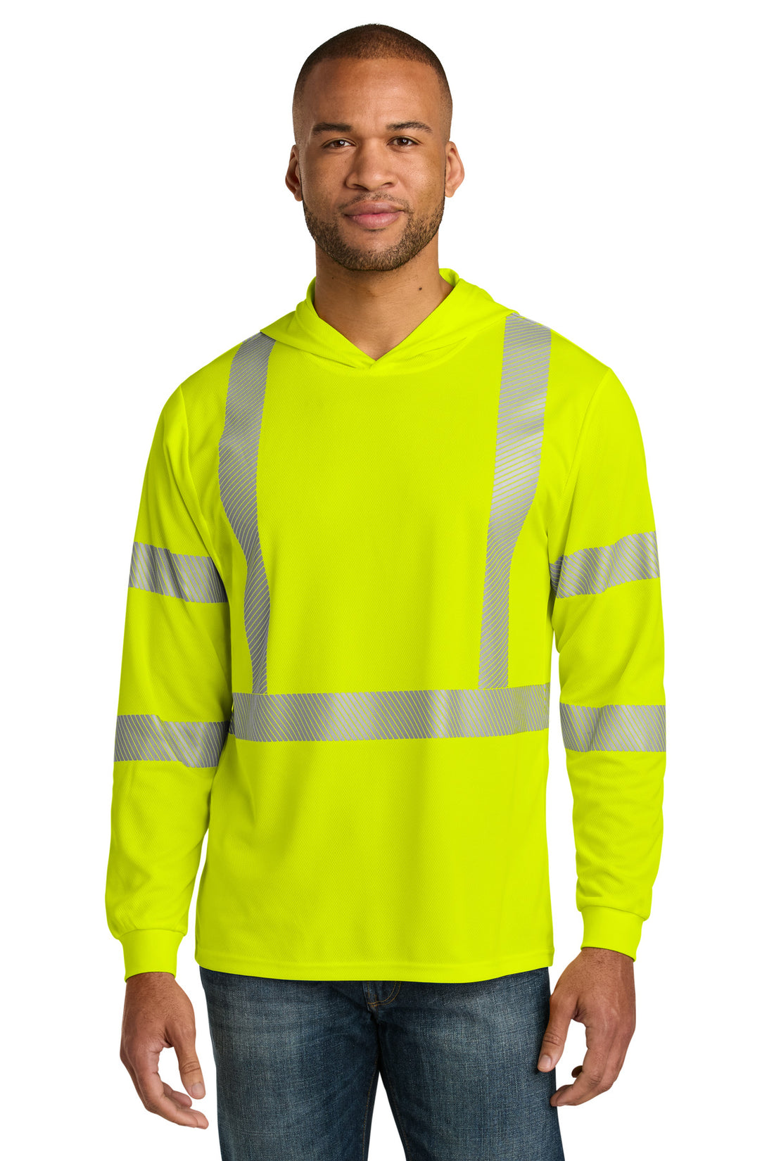 CornerStone® ANSI 107 Class 3 Long Sleeve Segmented Tape Hooded Tee CS208