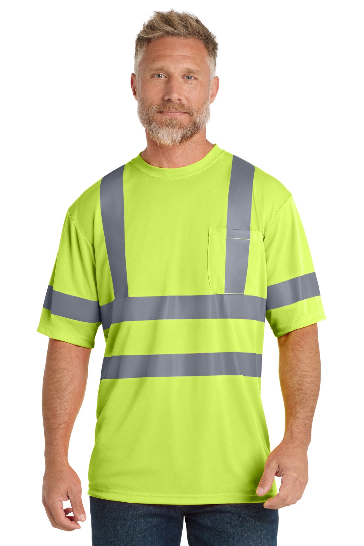 CornerStone® - ANSI 107 Class 3 Short Sleeve Snag-Resistant Reflective T-Shirt. CS408