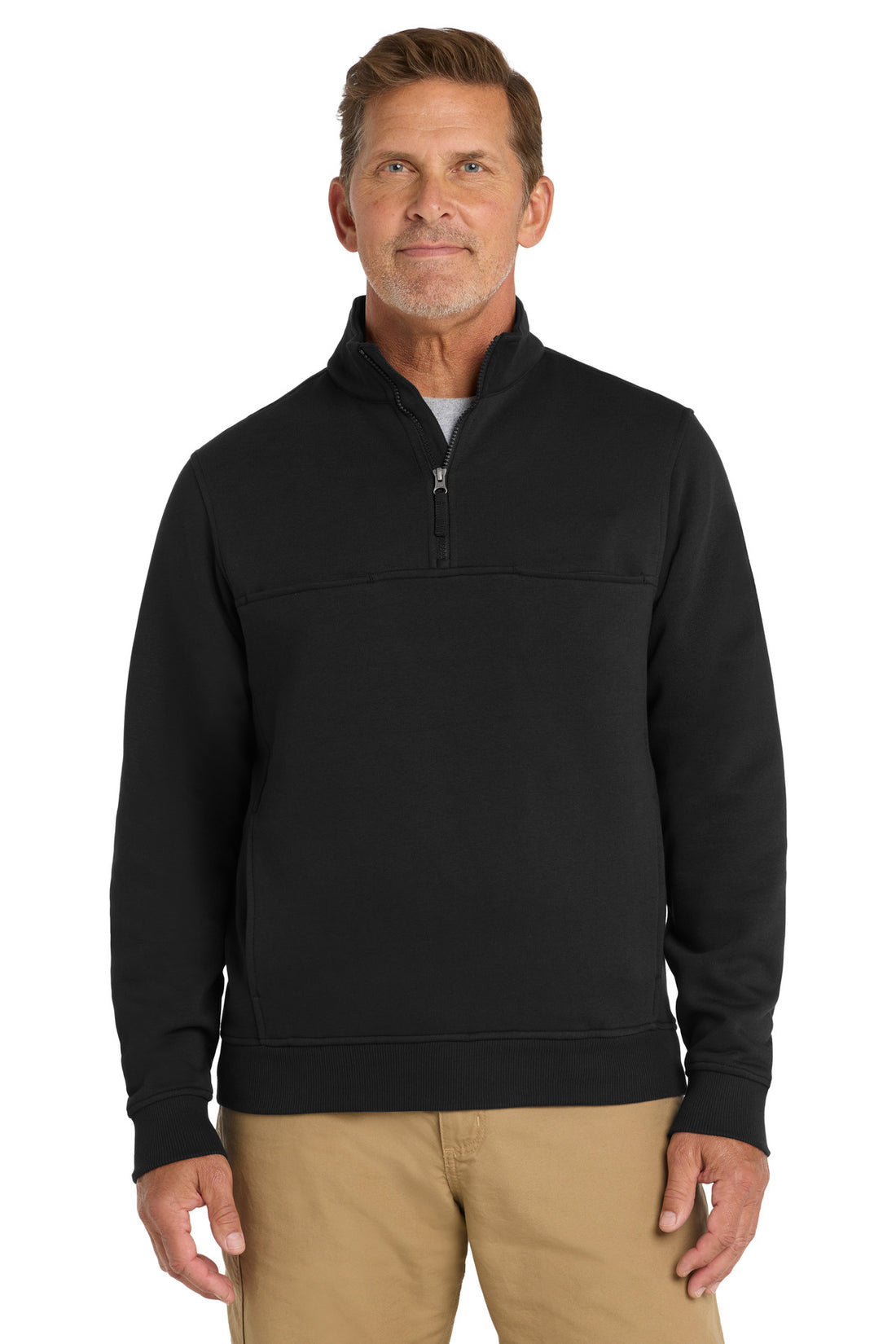 CornerStone® 1/2-Zip Job Shirt. CS626 - Black - 2XL