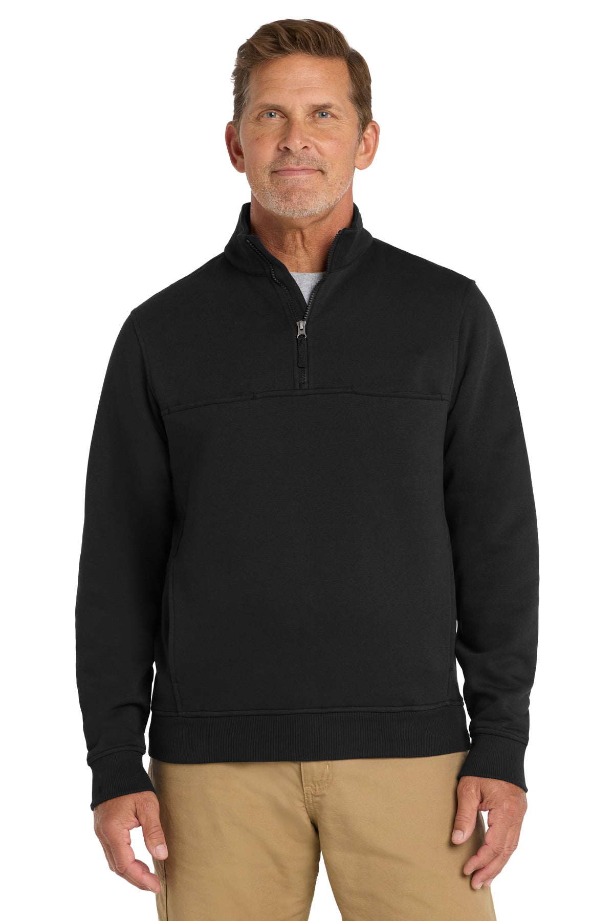 CornerStone® 1/2-Zip Job Shirt. CS626 - Black - 2XL
