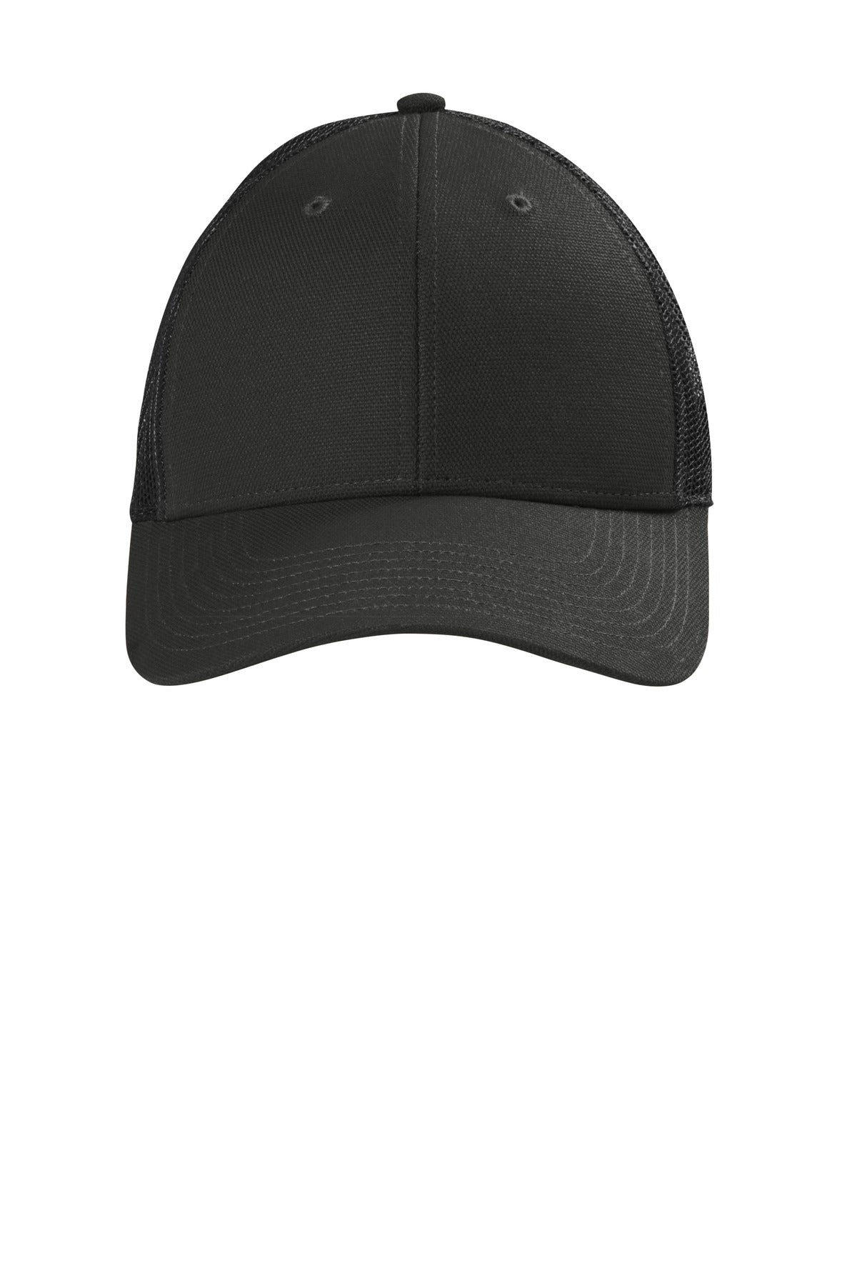 CornerStone®  Canvas Mesh Back Cap. CS811 - Black - OSFA