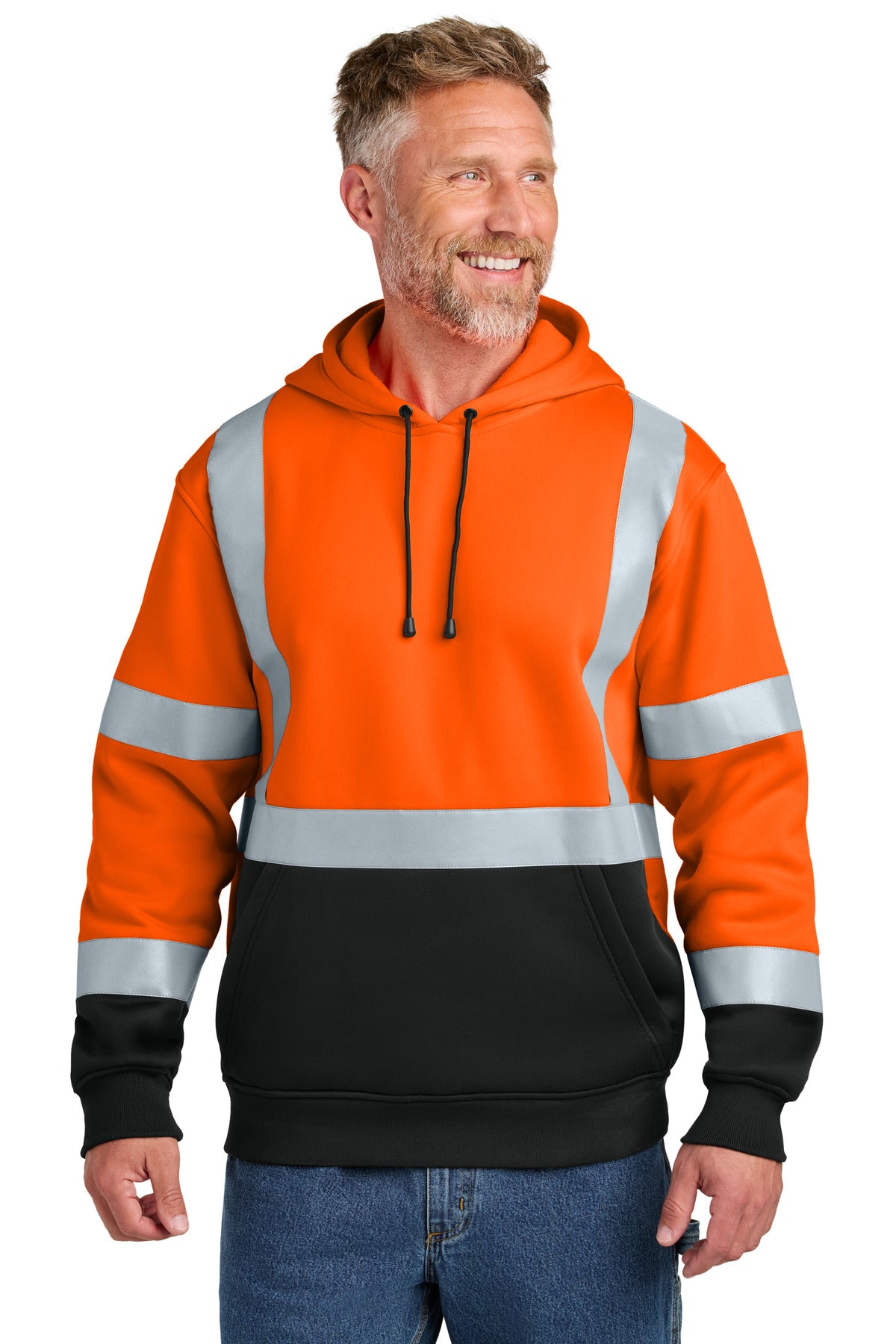 CornerStone® ANSI 107 Class 3 Heavy-Duty Fleece Pullover Hoodie CSF301 - Safety Orange - 2XL