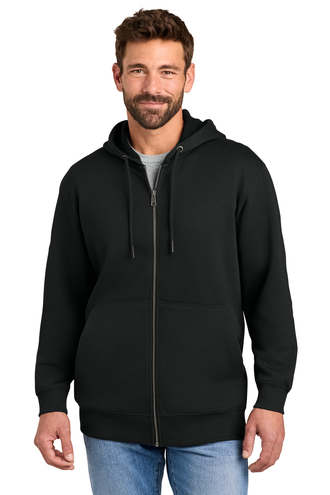 CornerStone® Tough Fleece Full-Zip Hoodie CSF631 - Black - 2XL