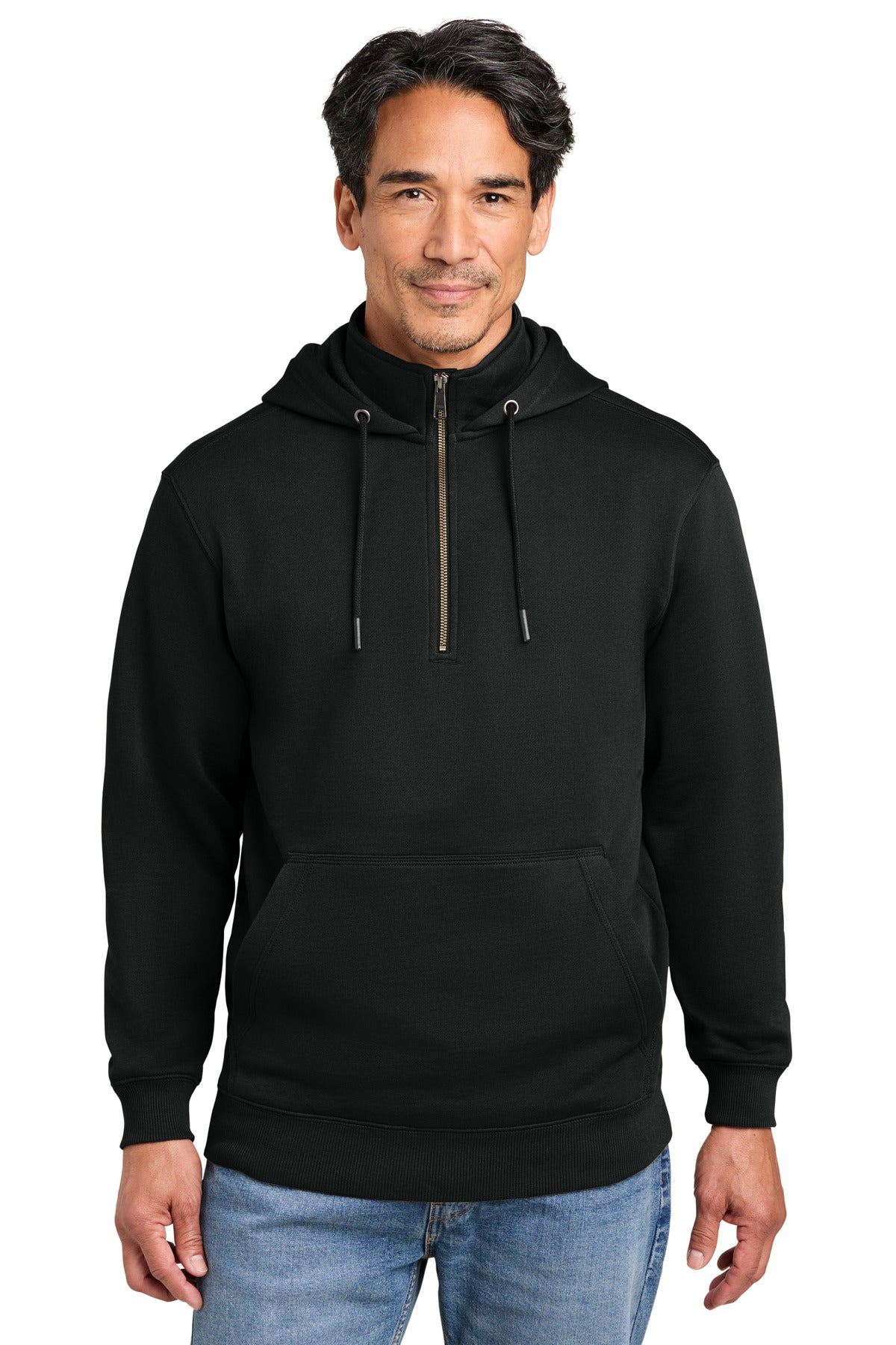 CornerStone® Tough Fleece 1/4-Zip Hoodie CSF633 - Black - 2XL