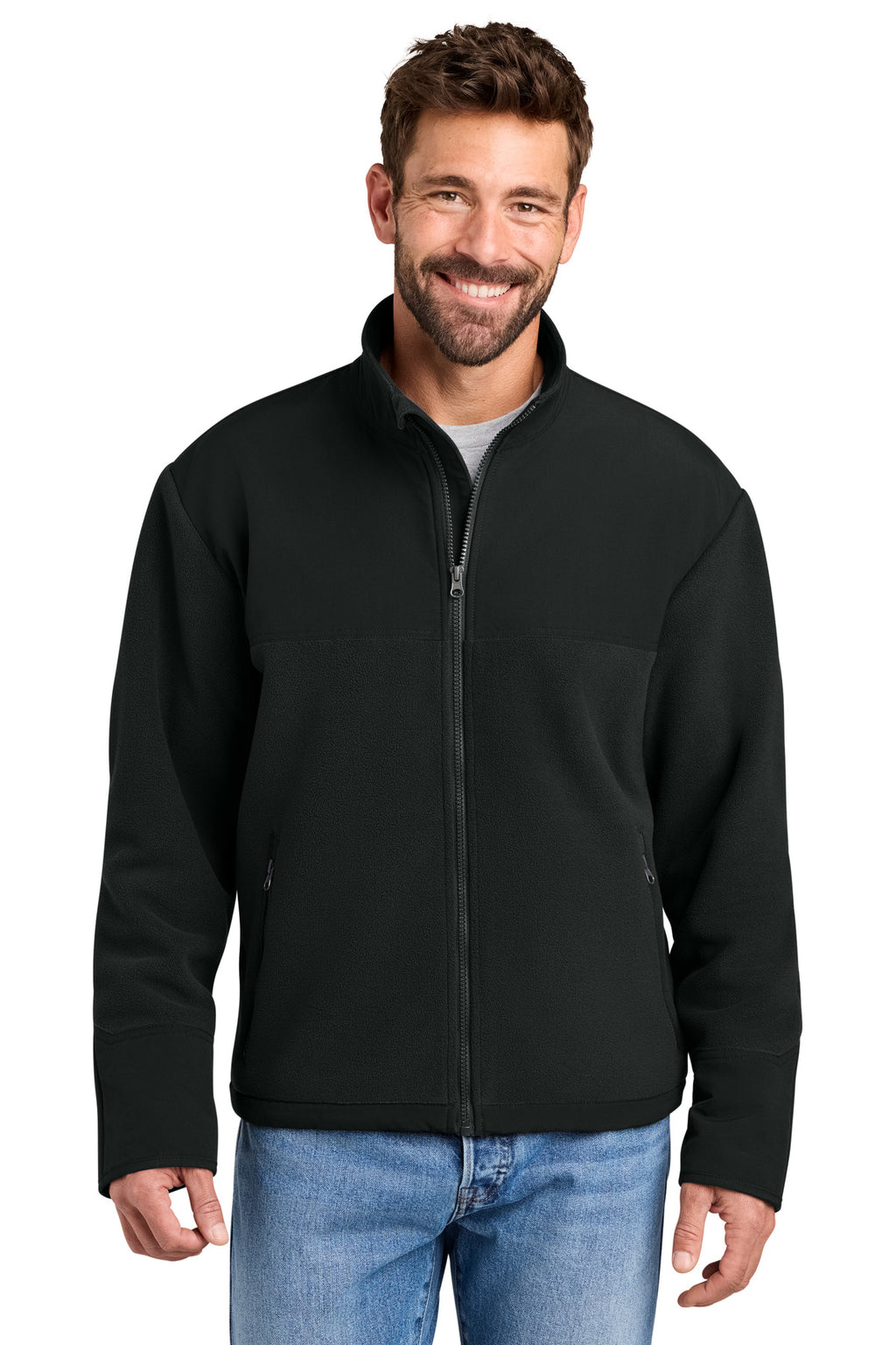 CornerStone® Fleece Overlay Jacket CSF750 - Black - 2XL