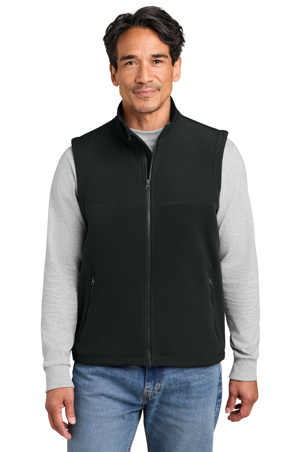 CornerStone® Fleece Overlay Vest CSF751 - Black - 2XL