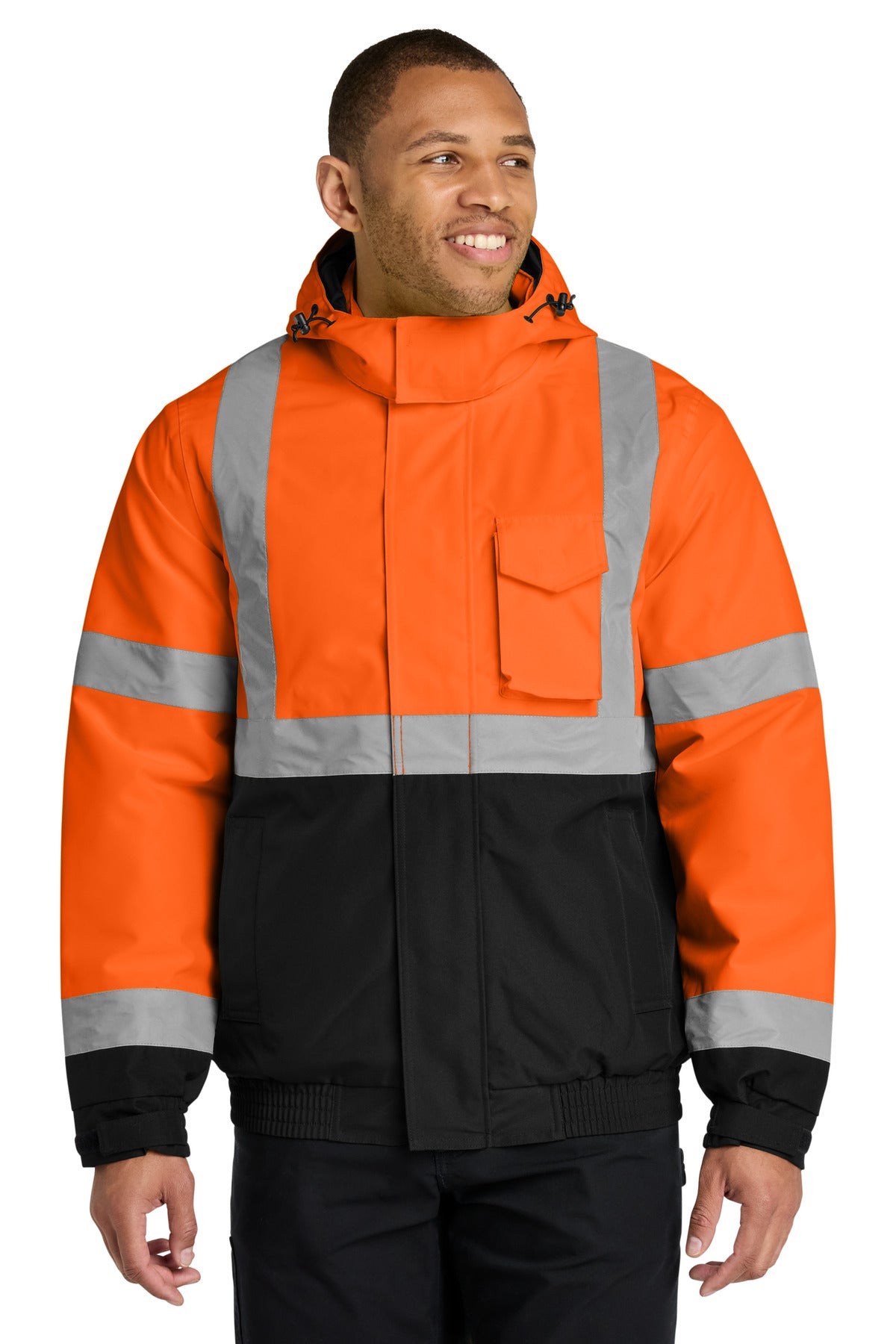 CornerStone® ANSI 107 Class 3 Economy Waterproof Insulated Bomber Jacket CSJ500 - Safety Orange - 2XL