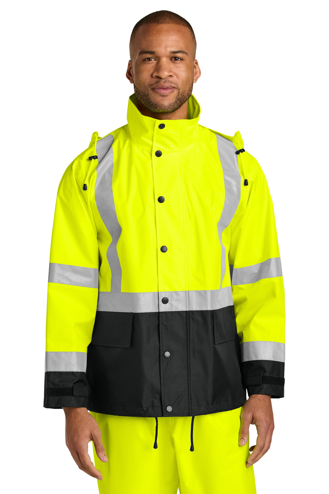 CornerStone® ANSI 107 Class 3 Rain Jacket CSJ504 - Safety Yellow/ Black - 2/3X