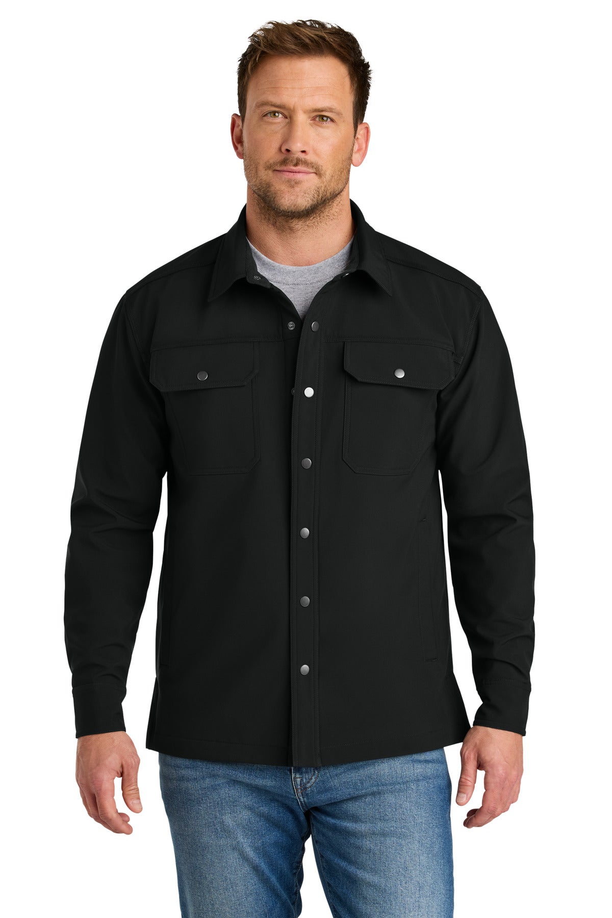 CornerStone® Soft Shell Shirt Jacket CSJ73 - Black - 2XL