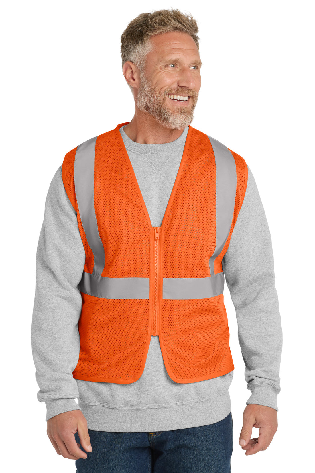 CornerStone ® ANSI 107 Class 2 Economy Mesh Zippered Vest. CSV101 - Safety Orange - 2/3X